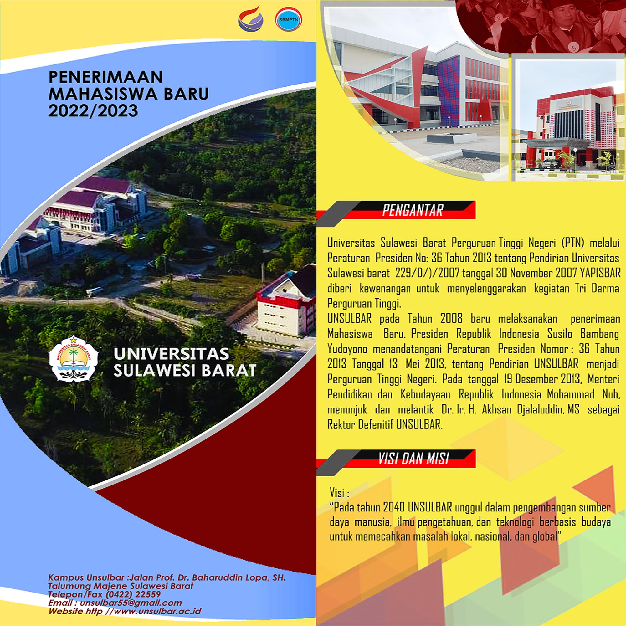 Informasi Penerimaan Mahasiswa Baru UNSULBAR Tahun 2022