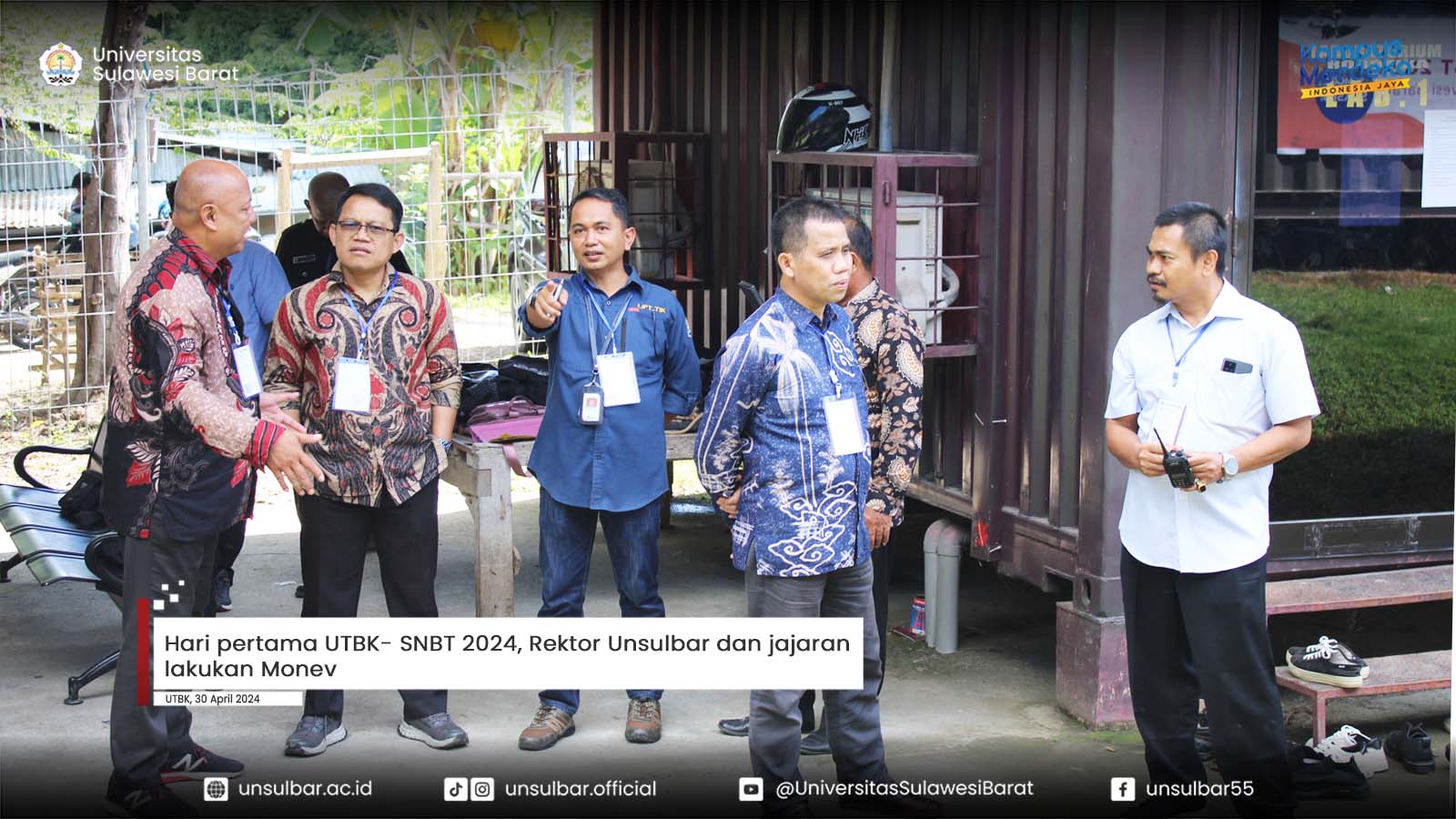 Hari pertama UTBK- SNBT 2024, Rektor Unsulbar dan jajaran lakukan Monev
