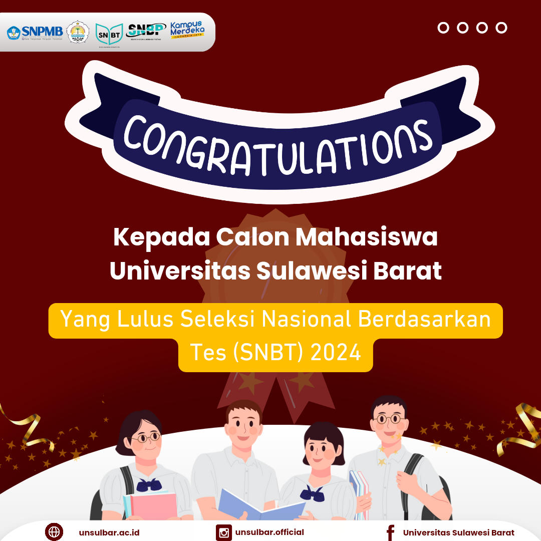 PENGUMUMAN RESMI HASIL SELEKSI SNBT 2024 UNIVERSITAS SULAWESI BARAT