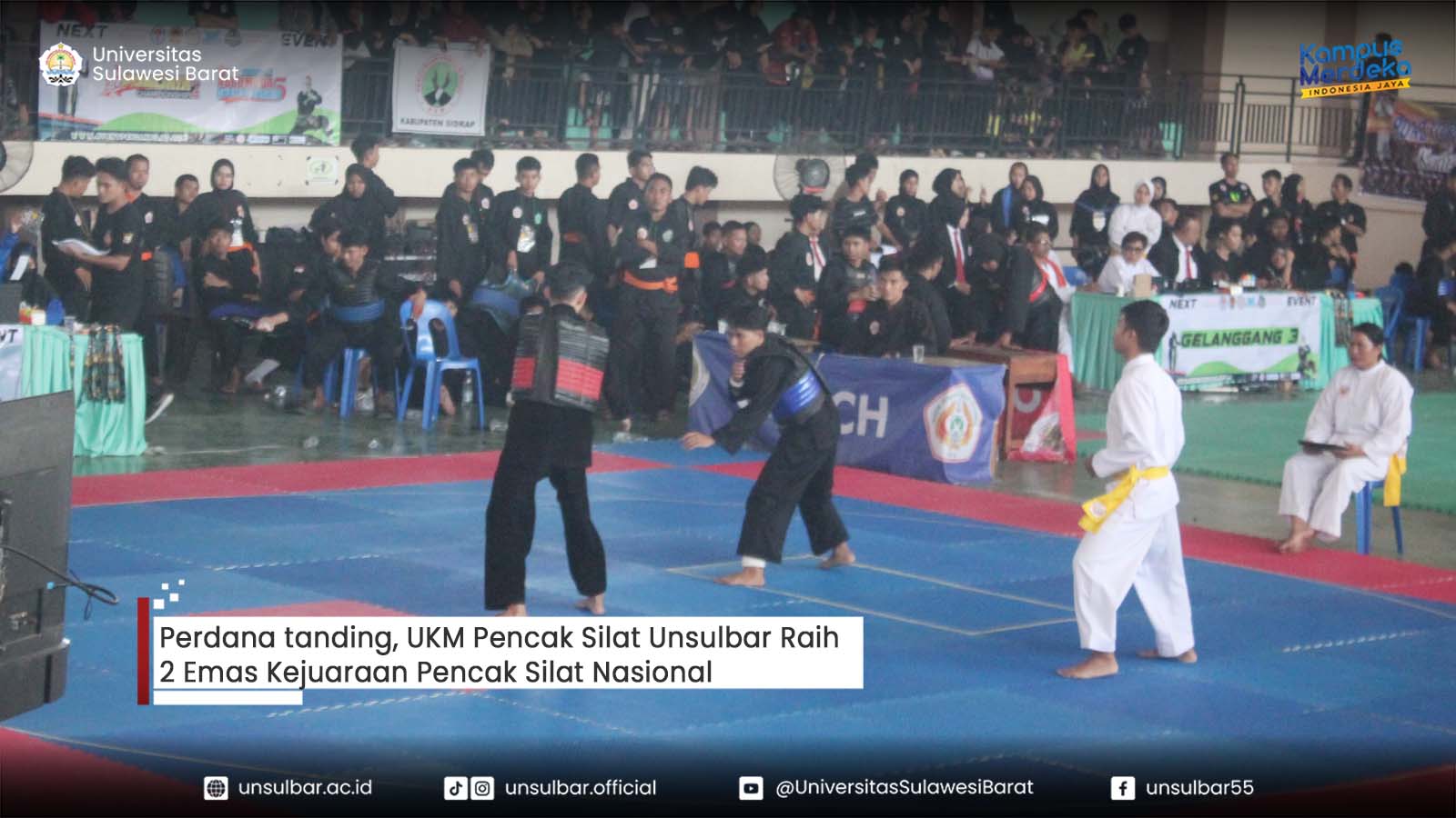 Perdana tanding, UKM Pencak Silat Unsulbar Raih 2 Emas Kejuaraan Pencak Silat Nasional