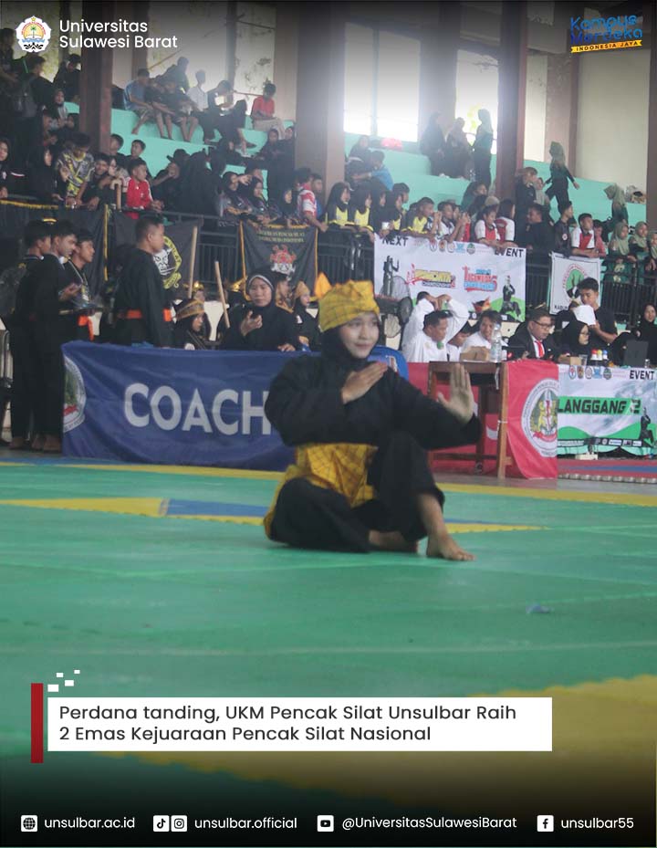 Perdana tanding, UKM Pencak Silat Unsulbar Raih 2 Emas Kejuaraan Pencak Silat Nasional