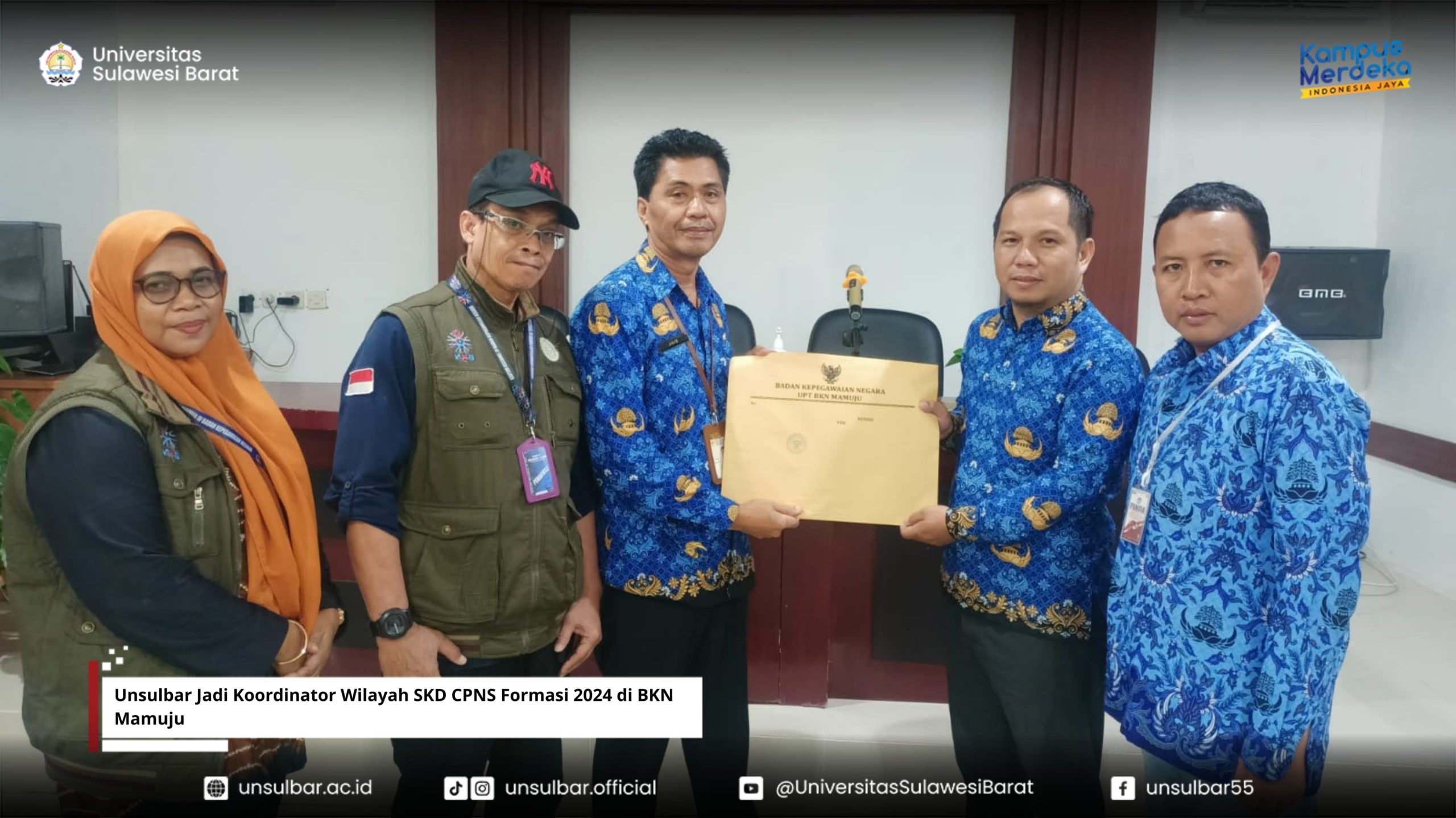 Unsulbar Jadi Koordinator Wilayah SKD CPNS Formasi 2024 di BKN Mamuju