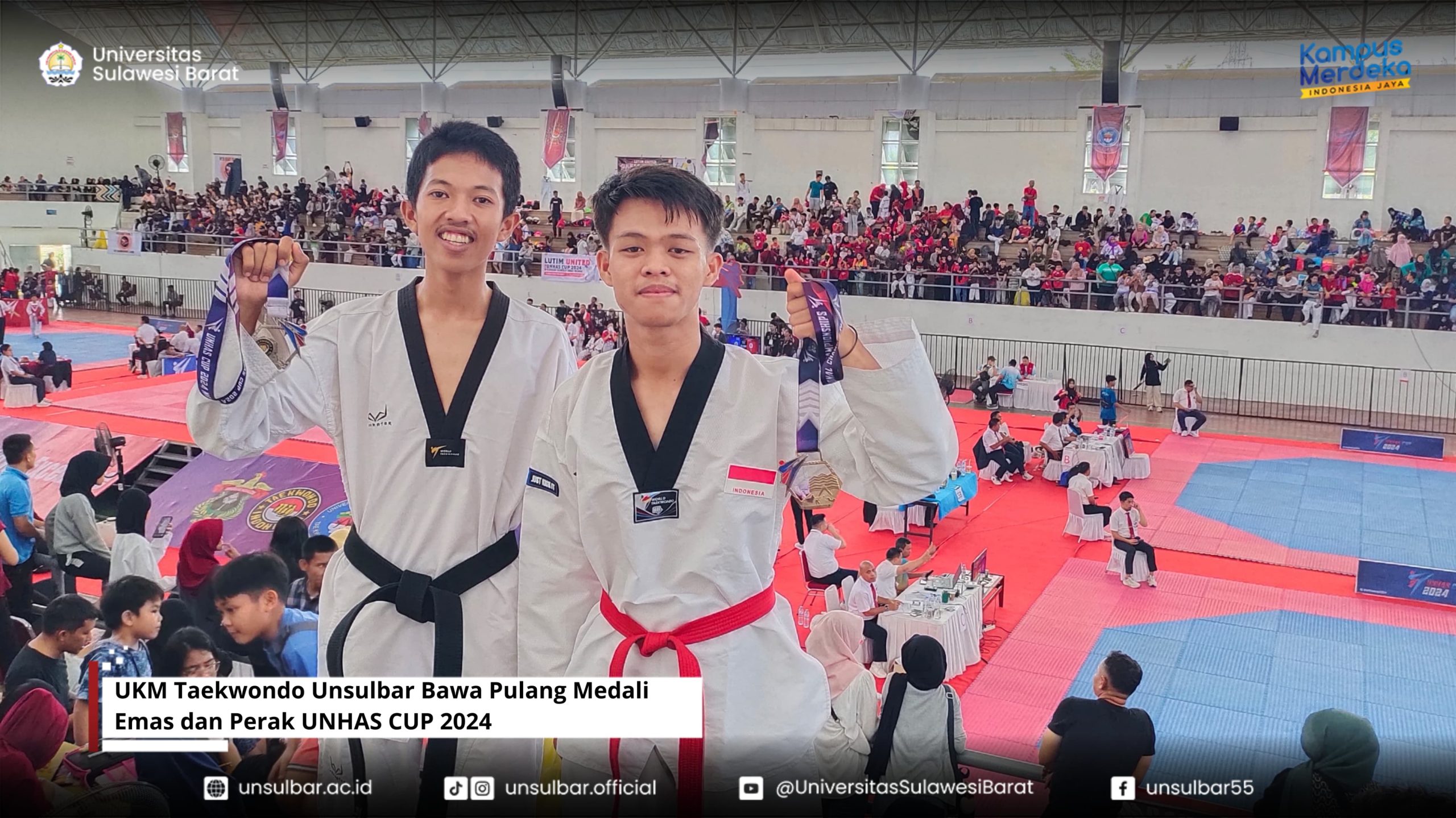 UKM Taekwondo Unsulbar Bawa Pulang Medali Emas dan Perak UNHAS CUP 2024