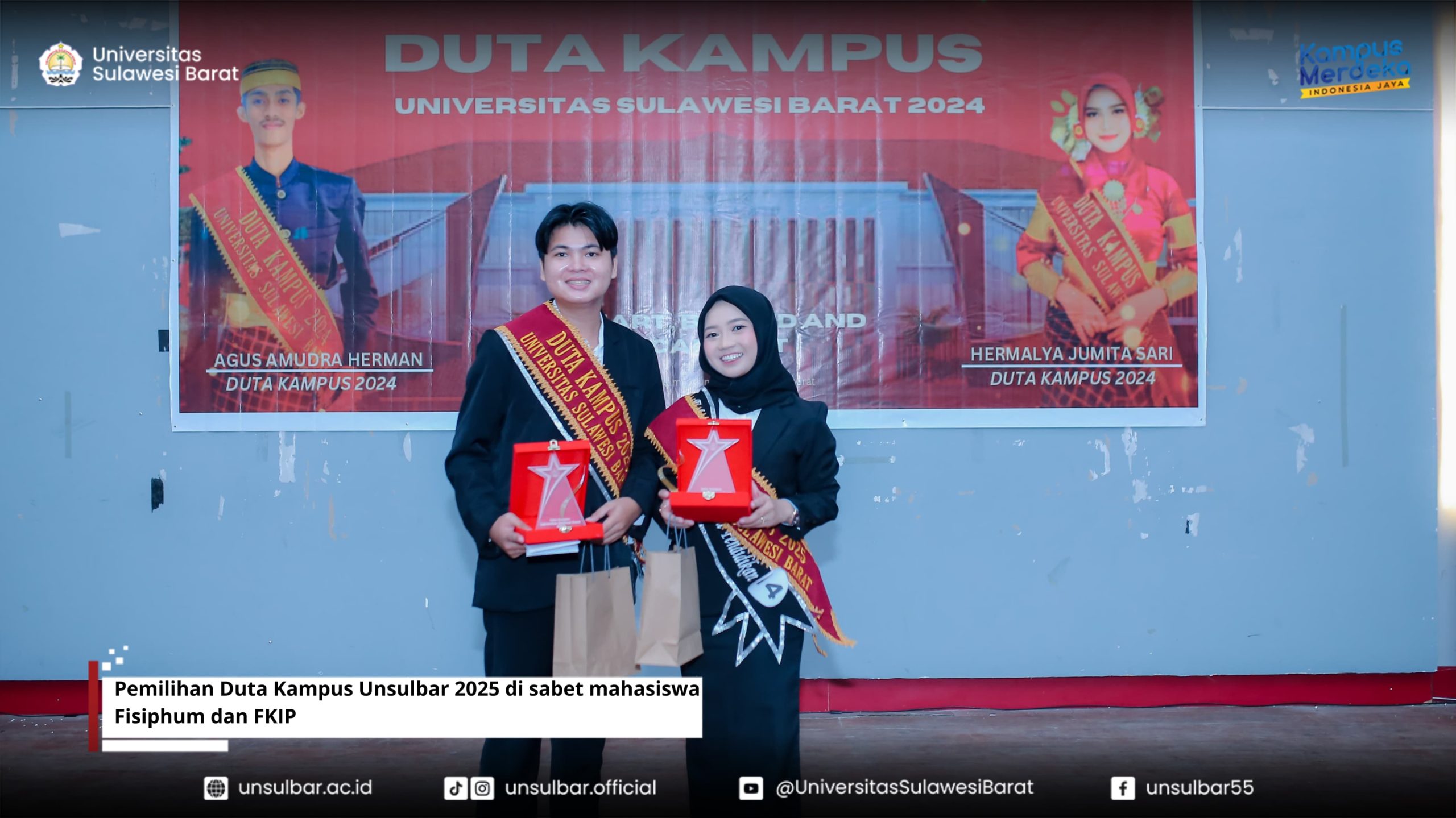 Pemilihan Duta Kampus Unsulbar 2025 di sabet mahasiswa Fisiphum dan FKIP