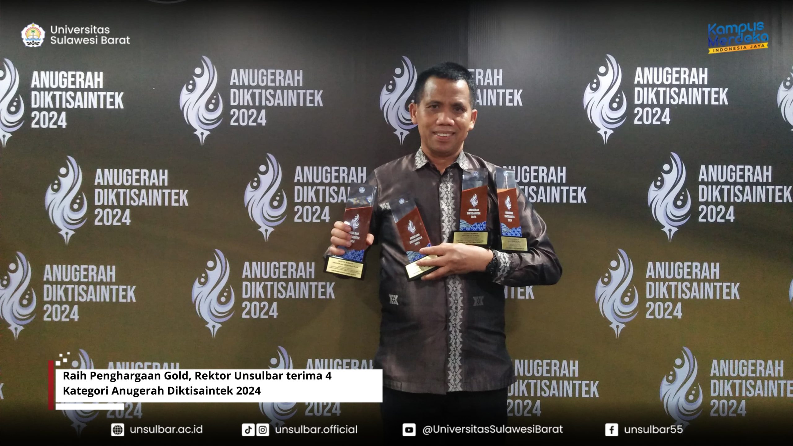 Raih Penghargaan Gold, Rektor Unsulbar terima 4 Kategori Anugerah Diktisaintek 2024