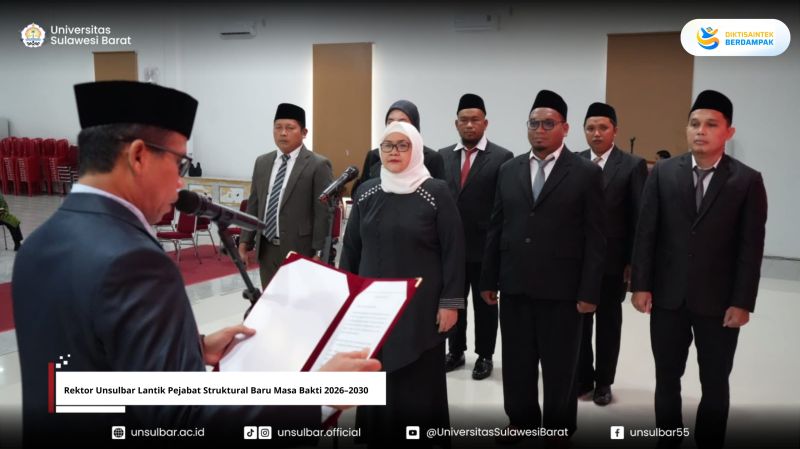 Rektor Unsulbar Lantik Pejabat Struktural Baru Masa Bakti 2026–2030