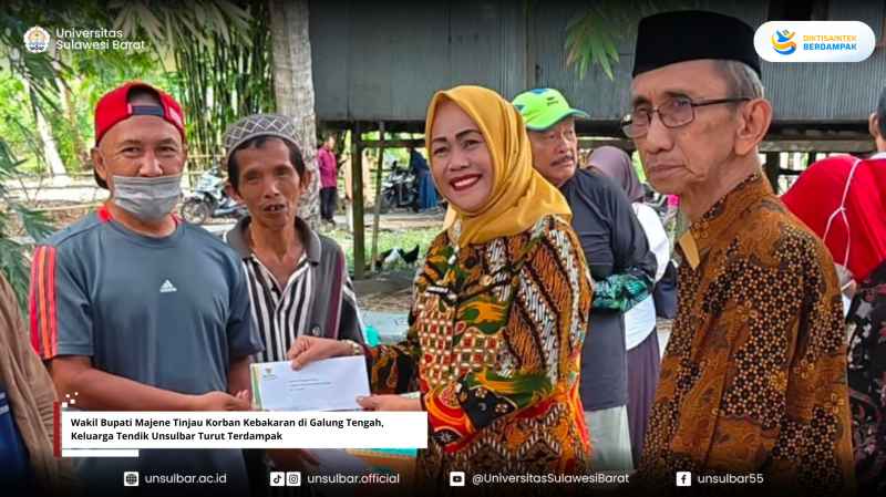 Wakil Bupati Majene Tinjau Korban Kebakaran di Galung Tengah, Keluarga Tendik Unsulbar Turut Terdampak