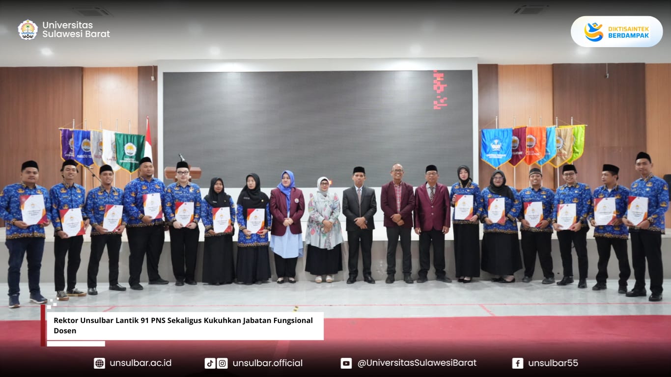 Rektor Unsulbar Lantik 91 PNS Sekaligus Kukuhkan Jabatan Fungsional Dosen