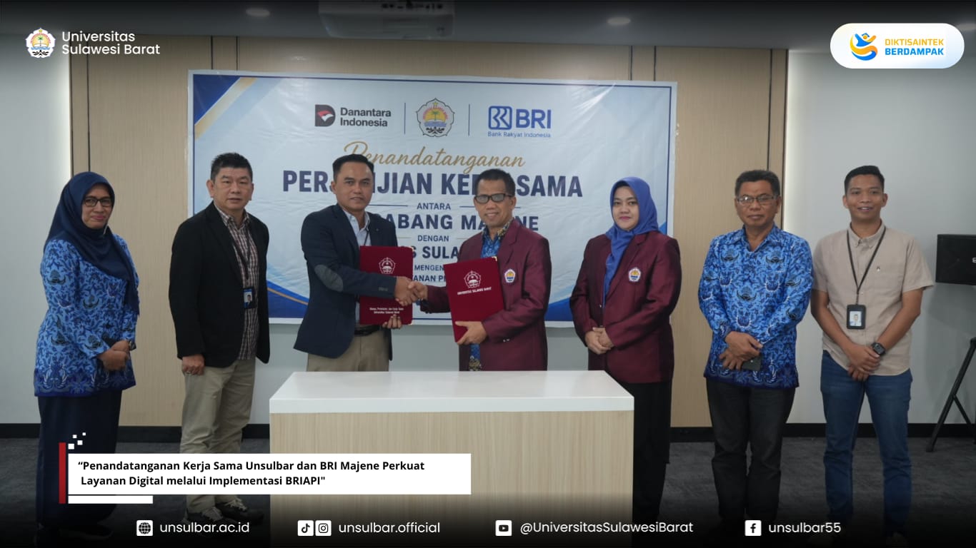 Penandatanganan Kerja Sama Unsulbar dan BRI Majene Perkuat Layanan Digital melalui Implementasi BRIAPI