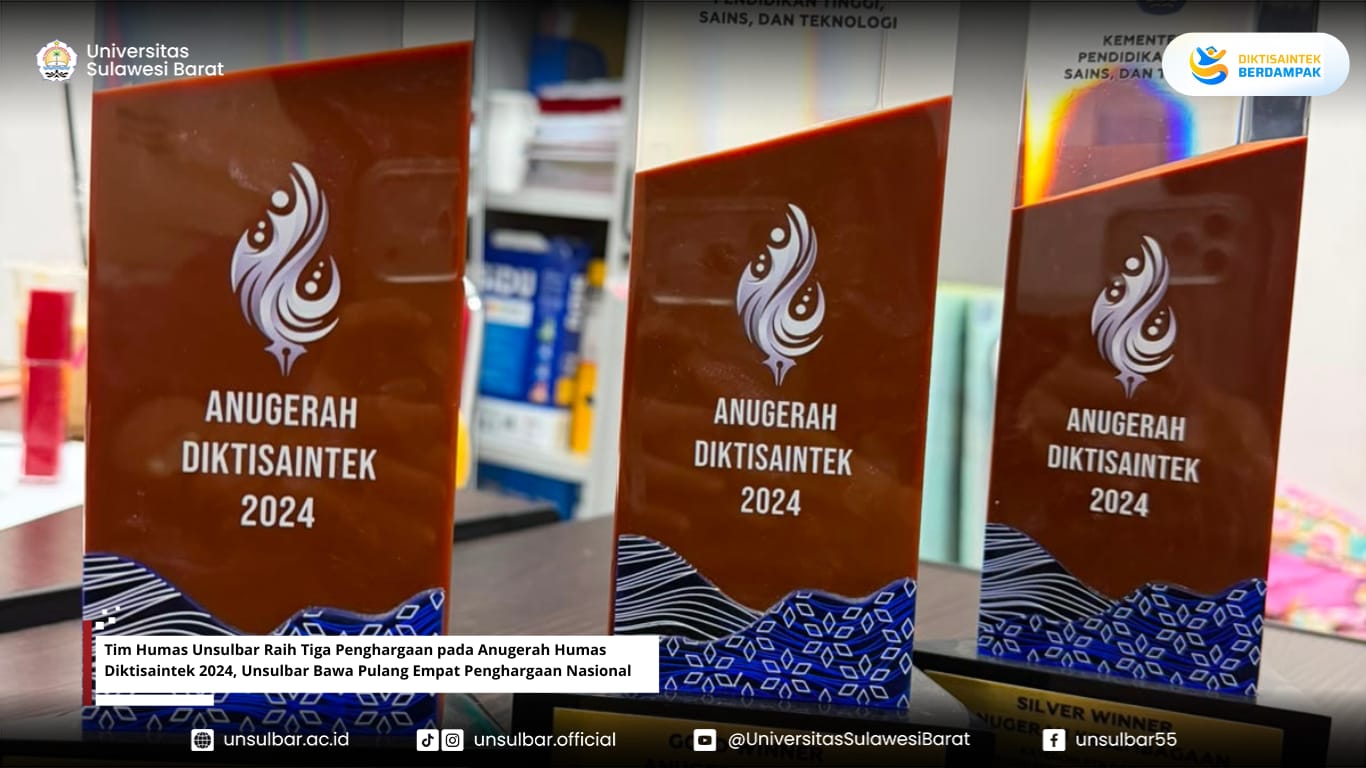 Tim Humas Unsulbar Raih Tiga Penghargaan pada Anugerah Humas Diktisaintek 2024, Unsulbar Bawa Pulang Empat Penghargaan Nasional