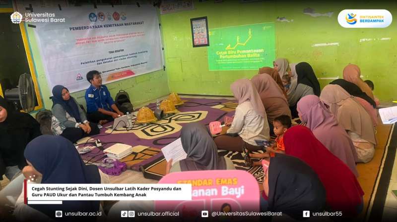 Cegah Stunting Sejak Dini, Dosen Unsulbar Latih Kader Posyandu dan Guru PAUD Ukur dan Pantau Tumbuh Kembang Anak