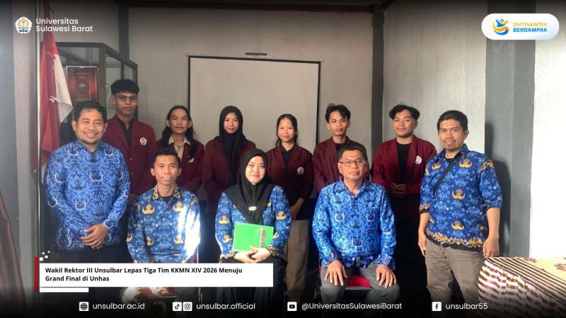 Wakil Rektor III Unsulbar Lepas Tiga Tim KKMN XIV 2026 Menuju Grand Final di Unhas